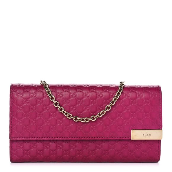 Gucci Handbags - 💯%100% AUTHENTIC! GUCCI Microguccissima Signature Chain Wallet Bouganville